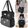 thumbnail image 1 of Bolso Ita negro, bolso bandolera, bolso de mensajero con inserto para exhibir pins, mochila multiusos de algodón de terileno para exhibir anime, viajes, 1 of 6