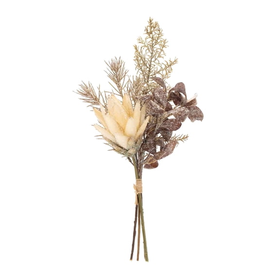 Melrose Glittered Protea Pine Christmas Bundle Spray - 16.5" - Set of 2