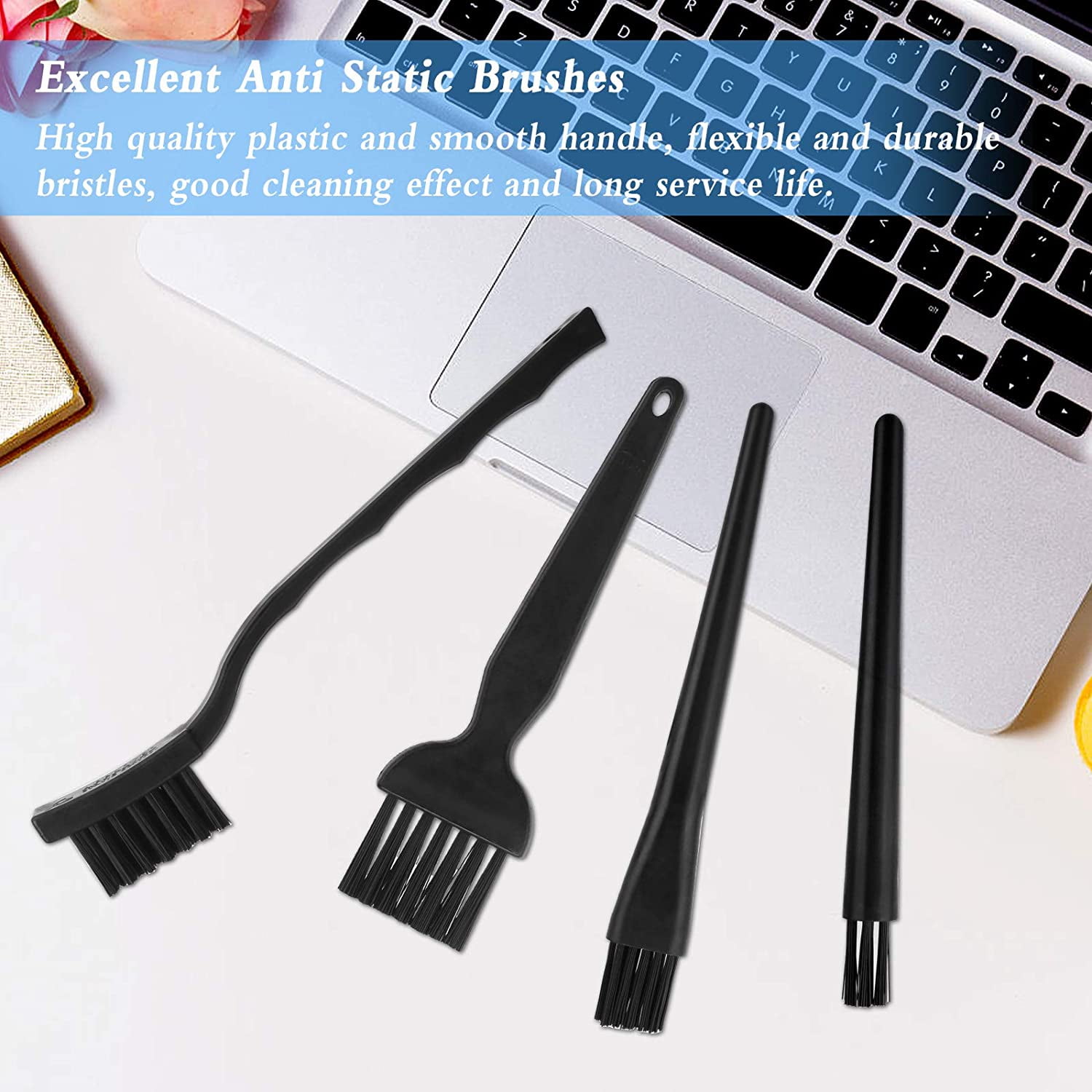 7 In 1 Anti Static Cleaning Brush Set Keyboard Brush Multipurpose Conductive Ground ESD Plastic Handle Nylon Dust Cleaning Brush Kit For Computer Motherboard Camera ESD Tablet Mobiles