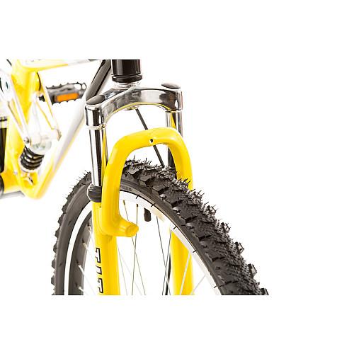 Bike USA 135-8018 Glacier PRO Alloy Dual Suspension All Terrain 21-Speed 19-Inch Frame Mountain Bike, Yellow & Black,