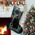 thumbnail image 1 of Harry Potter Tema: Calcetines de Navidad, fino lino blanco para colgar en escaleras y chimenea, decoración navideña para el hogar, regalo de Navidad. 45cm × 32cm, 1 of 5