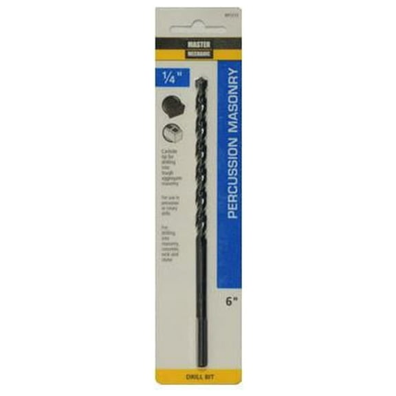 Master Mechanic 691212 Percussion Masonry Drill Bit, 1/4 x 6-In. - Quantity 5