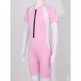 thumbnail image 6 of Yruioon Kids One Piece Short Sleeve Swimsuit Water Sports Swimming Surfing Swimwear Bathing Suits Pink 8, 6 of 7