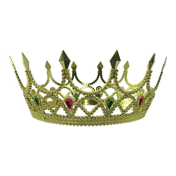 Nicky Bigs Novelties Adult Gold Royal Queen Princess Medieval Crown Tiara Cosplay Costume Headpiece