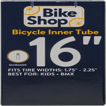 Bike Shop Bicycle Inner Tube, Schrader Valve, 16" x 1.75-2.25"