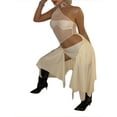 thumbnail image 5 of Coduop Women's Sexy One Shoulder Ruffles Sleeveless Mesh See-Through Bodycon Mini Short Dress, 5 of 6