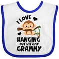 thumbnail image 3 of Inktastic Monkey I Love Hanging out with My Grammy Boys or Girls Baby Bib, 3 of 4