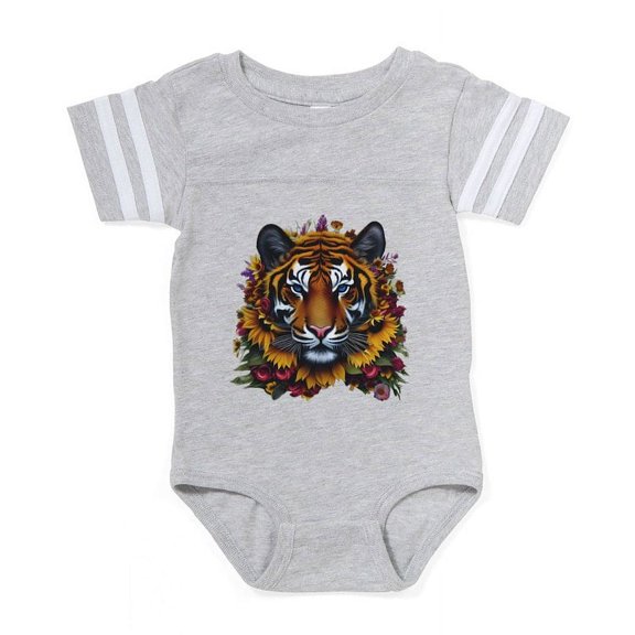 CafePress - Sunflower Tiger - Cute Infant Baby Football Bodysuit