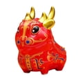 thumbnail image 2 of Figurines de Dragon en Porcelaine Année Chinoise Bocal à Biscuits pour Décoration Intérieure Rouge, 2 of 9