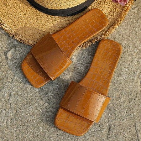 

Akiihool Flip Flops Women Casual Women Beach Summer Casual Flip Flop Sandals Summer Holiday (Brown 8)