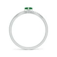 thumbnail image 2 of ANGARA Natural Solitaire Emerald Heart Promise Ring with Diamond Accents in 925 Sterling Silver for Women (Size-4mm) | May Birthstone, Anniversary, Jewelry Gift for Women | Natural Emerald Ring, 2 of 8