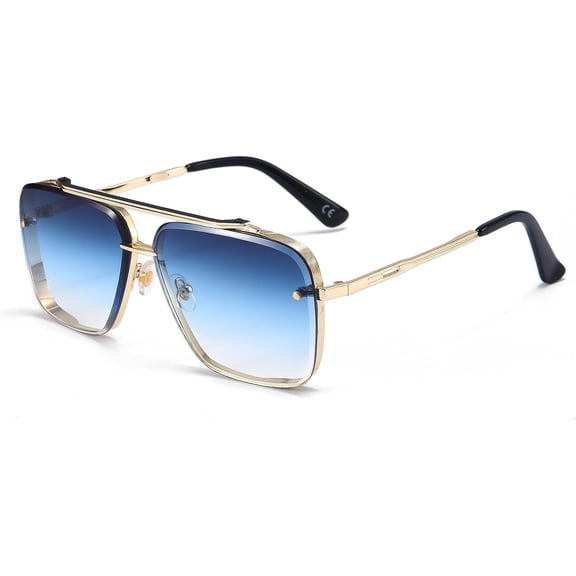Square Aviator Sunglasses for Men Women Fashion Metal Designer Sunglasses Shades UV400 Protection