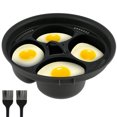 thumbnail image 3 of Egg Bites Molds with 4 Compartment Non-Stick Egg Poacher Insert with 2 Oil Brush Multifunctional Poached Egg Maker Portable Egg Steamer Egg Cooker for Rice Meat Dumplings Soup Noodles 6.69×2.67in, 3 of 11