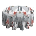 thumbnail image 4 of Gray Christmas Gnome Village Pattern Round Tablecloth 60"x60",Wrinkle Wipeable Table Cloth for Kitchen Dining Room Picnic Patio Party, 4 of 6
