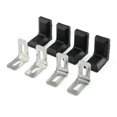 thumbnail image 2 of E-outstanding 20 soportes de esquina de metal en forma de L de 90 grados, color negro, con cubierta de plástico y 40 tornillos M4 x 16 mm, herrajes ajustables para colgar en ángulo recto, junta de sop, 2 of 5