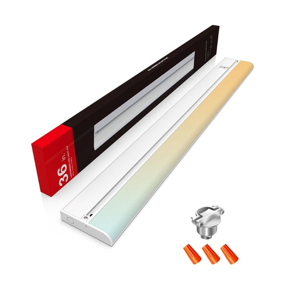 36 Inch Hardwired Under Cabinet Lighting, 3 Color Setting Dimmable LED Under Cabinet Lights Wired, 2000LM Linkable Under Counter