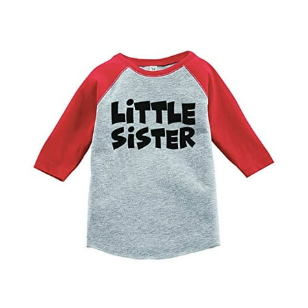 

7 ate 9 Apparel Girl s Little Sister Red Baseball Tee