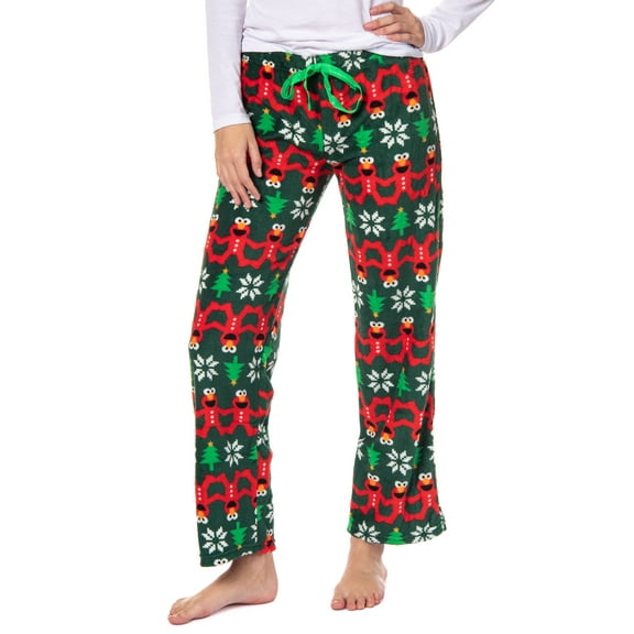 Sesame Street Womens' Elmo Ugly Christmas Sweater Fleece Pajama Lounge Pants