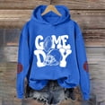 thumbnail image 2 of Cnbwig Sweatshirt for Women Fall Fashion Stylish Hoodies Football Letter Print Long Sleeve Loose Drop Shoulder Sweatshirt Sports 2025 Pullover Sweaters Winter Clothes A3-Blue L, 2 of 3