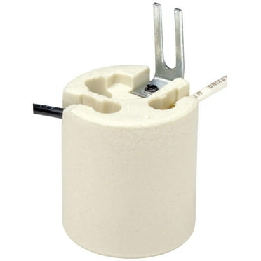 Leviton 8052-1 026-08052-001 1-Circuit 1-Piece Keyless Lamp Holder, Incandescent, Porcelain Body, White