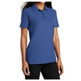 thumbnail image 4 of Womens Stain-Release Cotton/Polyester Polo T-Shirt Royal Medium, 4 of 6