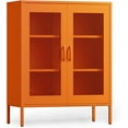 thumbnail image 7 of CHSHIN 40" H Orange Metal Storage Cabinet with 2-Mesh Doors for Home,Office,Kitchen,Bar(Width:31.5"), 7 of 7