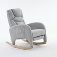 thumbnail image 6 of Nursery Rocking Chair with Retractable Footrest, High Back Adjustable Recliner Chair, Fabric Accent Chair for Nursery, Living Room, and Bedroom, 6 of 7