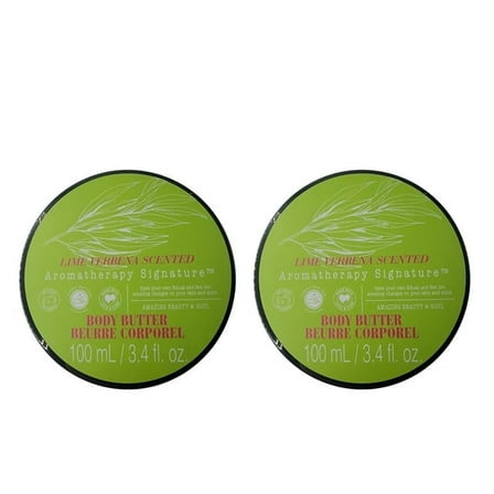Aromatherapy Body Butter - Lime Verbena Scented - Luxury Skin Care 3.4fl Each, Pack of 2