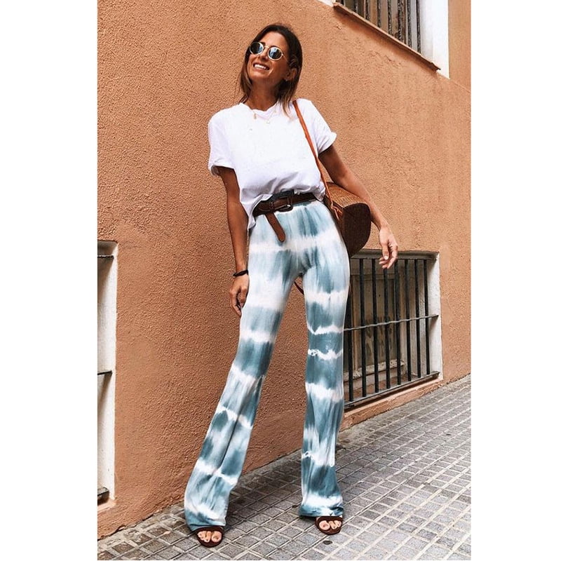 New Women's Tie Dye Pants Stripe 