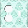 thumbnail image 4 of Metal Light Switch Plate Cover Damask Teal DAM005, 4 of 13