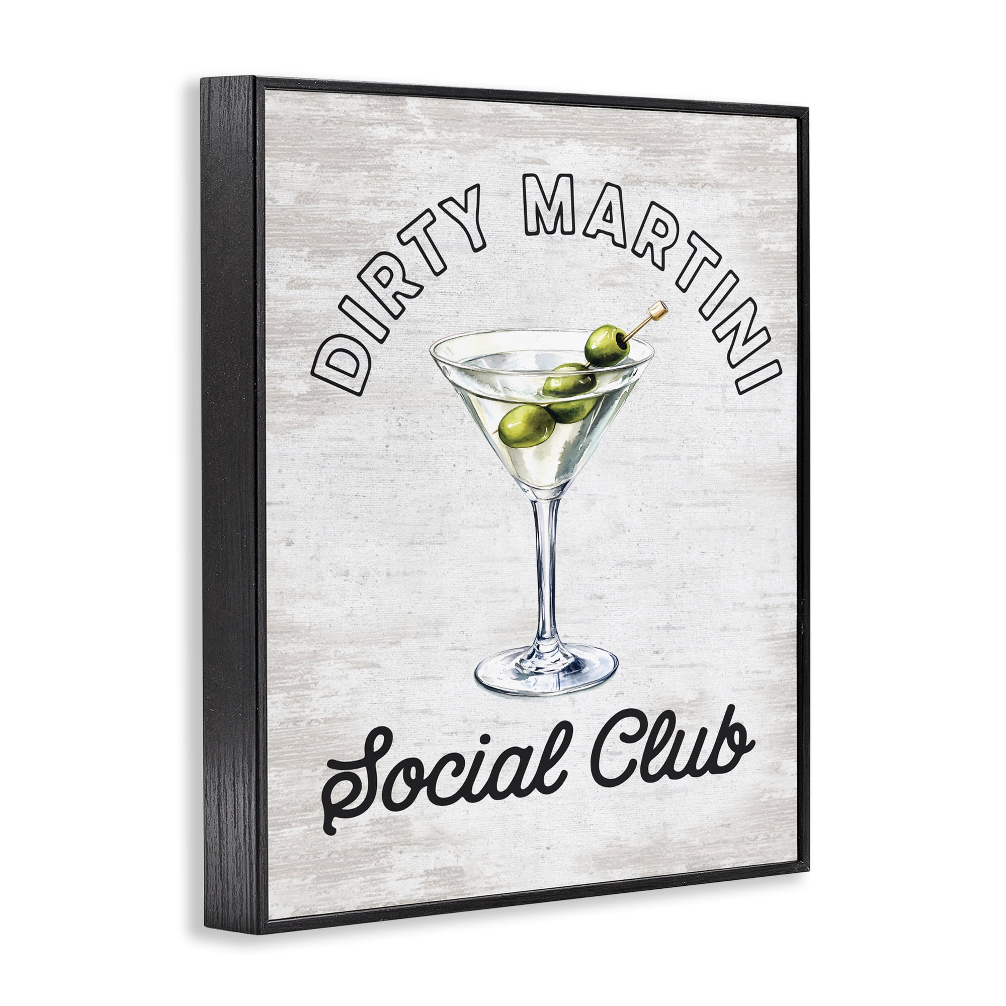 Stupell Industries Dirty Martini Social Club Black Framed Giclee Art, design by Lettered and Lined