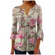 thumbnail image 1 of Camisetas de Cuello en V Mujeres, Impreso 3/4 Manga Blusa Casual Hecha de Cómodo Estante de Imitación para Toda la Temporada de Uso Diario, Camisetas Casuales de Mujer, 1 of 5