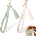 thumbnail image 4 of Injueey Llavero trenzado de macramé, 2 uds., hecho de cordón de algodón, regalos ligeros y portátiles, llavero ampliamente utilizado Almacenamiento y organización del hogar, 4 of 6