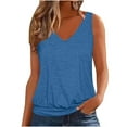 thumbnail image 2 of Njoeus Tops for Women Trendy Ladies Tops and Blouses Womens Tank Tops V-Neck Basic Solid Color Casual Loose Summer Sleeveless Shirts S-3Xl Tank Top Women Plus On Clearance, 2 of 5