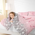 thumbnail image 3 of Erosebridal Dreamy Glitters Print Twin Bedding Sets for Girls, Pink Bling B Letter Bedding Comforter Set, Pink Reversible 7pcs, 3 of 6