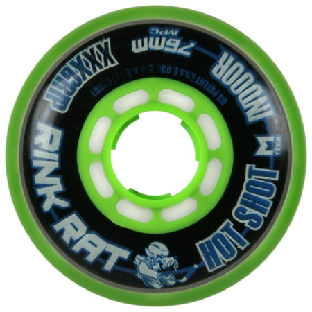 RINK RAT Single Wheel Hot Shot Black/Green 76mm 76a Inline Indoor (Best Inline Hockey Wheels Indoor)