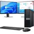 thumbnail image 1 of Restored Dell Desktop Computer OptiPlex 5070 PC Intel i5-9500 6-Core Processor, 16GB DDR4 Ram, 512GB SSD, Dual 2 x 22" LED Monitors, Built-in WiFi, Wireless KB & Mouse, Windows 11 Pro (Refurbished), 1 of 6