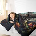 thumbnail image 4 of Feelyou Cat Kitten Full Size Comforter Sets, Mushroom Stars Galaxy Bedding Sets, 3pcs, 4 of 8