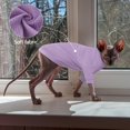 thumbnail image 2 of ZZ Sphynx Cat Clothes, Soft Hairless Cats Shirt with Sleeves, Stretchy Cat Sweater, Pullover Cat Pajamas Jumpsuit, Turtleneck Cat Outfit for Sphynx Cornish Rex, Devon Rex, Rainbow, L, 2 of 6