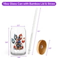 thumbnail image 5 of Patriotic Australian Cattle Dog 4th of July Independence Paws 16oz Glass Cup Mug Heeler Lover Gifts Glass Can with Bamboo Lid and Straw - 02010, 5 of 5