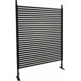 thumbnail image 4 of Outdoor Privacy Screens Freestanding, 47"" W x 71"" H Metal Slatted Decorative Privacy Screen and Panels with Stand, Brown Backyard Privacy Panels for Garden Patio, DF465163, 4 of 8