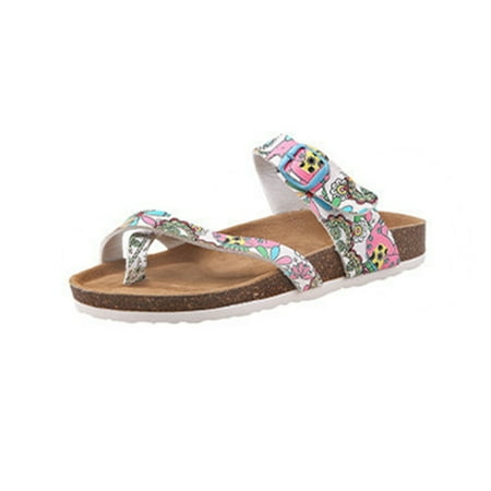 

Men Women Summer Flat Sandals Toe Sleeve Soft Sole Beach Casual Slippers Shoes 39 White Lace