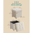 thumbnail image 4 of SONGMICS Small Storage Ottoman, Folding Ottoman Cube, 15 x 15 x 15.7 Inches, Footstool, Footrest, 9.8 Gal. (37 L), Velvet Surface, for Bedroom, Living Room, Dorm, Cappuccino Beige, 4 of 6