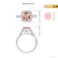 thumbnail image 4 of ANGARA Natural Twisted Shank Cushion 1.8 ct Morganite Halo Engagement Ring in 14K White Gold for Women | Birthday, Anniversary, Jewelry Gift for Women | Natural Morganite Ring, 4 of 11