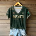 thumbnail image 6 of 2026 New Mexico Soccer Jersey Women, Mexican Jersey Soccer T-Shirt, Jersey De Mexico V-Neck Short Sleeve Football Shirt, Athletic Training Uniform for Adult, 6 of 6