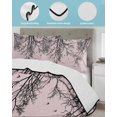 thumbnail image 4 of Quilts Twin Size Bedding Set, Pink Black Branches Lightweight Quilted Comforter, Botanical Dead Tree Birds Soft Reversible Bedspread Coverlet with Pillow Covers for All Season, 68" x 86", 4 of 7