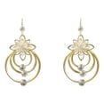 thumbnail image 2 of Wentin Earrings Clearance! Crystal Flower Drop Leverback Earrings For Women Fashion Plated Jewelry Geometric Multi Layered Circle Flower Earrings, 2 of 6
