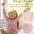 thumbnail image 3 of Children's light alarm clock Cute Rabbit Wake Up Children's alarm clock Creative bedside lamp, snooze function, time-controlled night light, children's day gift for children, girls (pink), 3 of 7