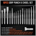 thumbnail image 4 of Juego de punzones y cinceles HORUSDY de 28 piezas, muy resistentes, con bolsa, 4 of 9