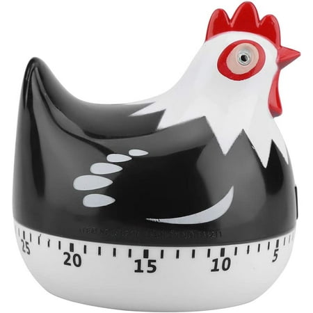 

Cute Timers 60 Minutes Loud Alarm Manual Timer Chicken Cartoon Kitchen Cooking Timer Clock for Cooking Baking (Black)